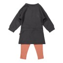 Βρεφικό σετ μπλουζοφόρεμα με κολάν σκούρο γκρι/ροζ Dirkje F40400-31 (6-18 μηνών)