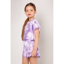 Παιδικό κοντομάνικο σετ φόρμας tie-dye λιλά για κορίτσια (2-12 ετών)