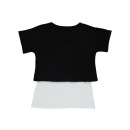 Παιδικό σετ μπλούζες 'STAY HAPPY' μαύρο-λευκό για κορίτσια (10-14 ετών)
