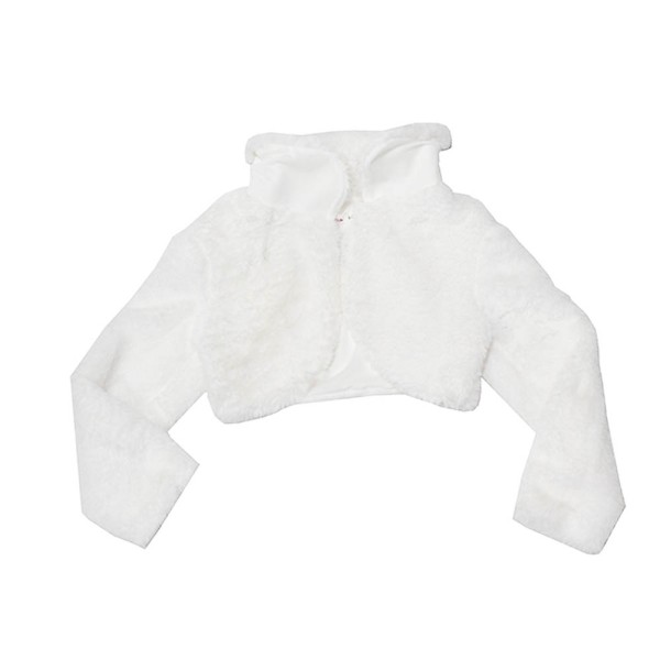 Παιδικό γούνινο μπολερό λευκό για κορίτσια (6-10 ετών)
