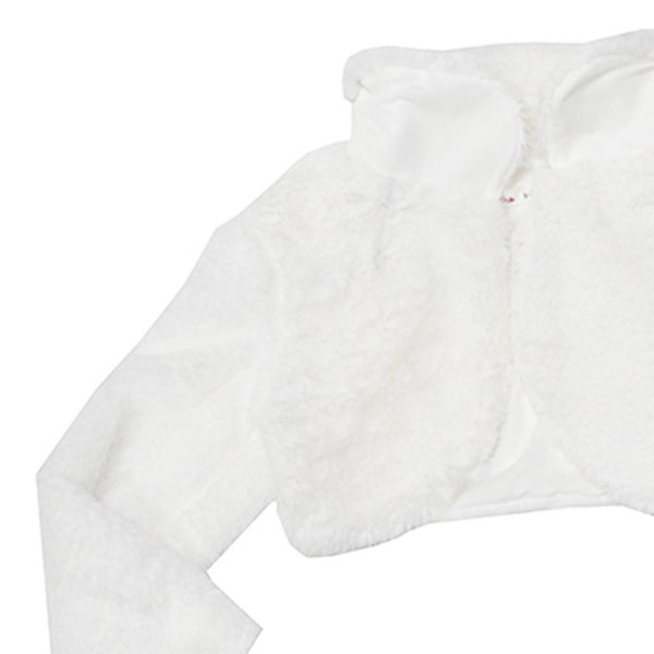 Παιδικό γούνινο μπολερό λευκό για κορίτσια (6-10 ετών)