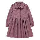 Παιδικό φόρεμα με κουμπιά κοτλέ βελουτέ σάπιο μήλο για κορίτσια (6-10 ετών)