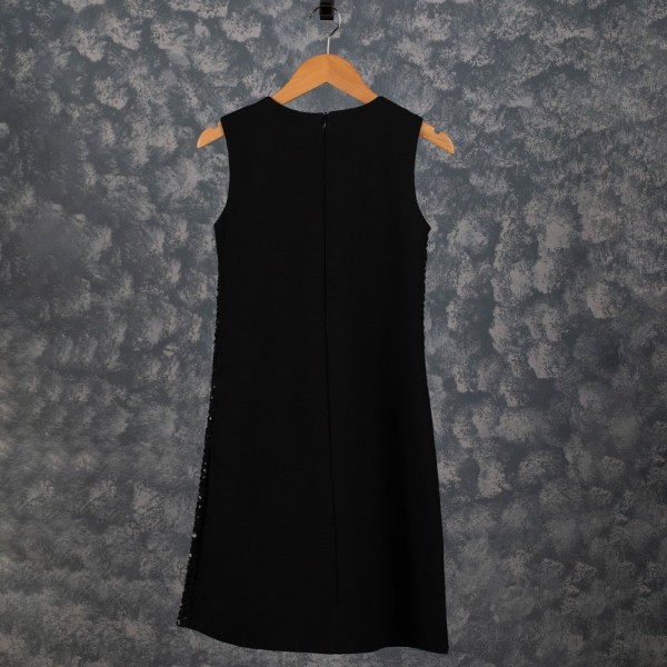 Παιδικό φόρεμα ριγέ με πούλια και τσαντάκι μαύρο (11-13 ετών)