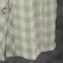 Παιδικό φόρεμα καρό με κουμπιά με στρας λευκό/πράσινο (5-8 ετών)