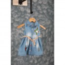 Βρεφικό φόρεμα αμάνικο τζιν με κεντητα σχέδια μπλε (12-24 μηνών)