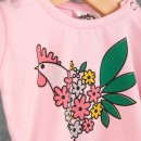 Βρεφικό μακό φόρεμα κοτούλα με λουλούδια ανοιχτό ροζ (6-18 μηνών)