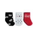Βρεφικές κάλτσες 3τμχ φροτέ κόκκινο λευκό για αγόρια (6-12 μηνών)