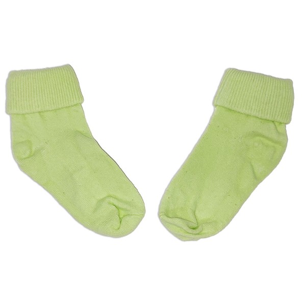 Βρεφικές κάλτσες μονόχρωμες λαχανί (0-3)