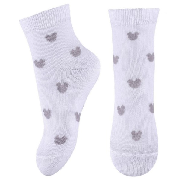 Παιδικές κάλτσες με σχέδιο "minnie" λευκό-γκρι