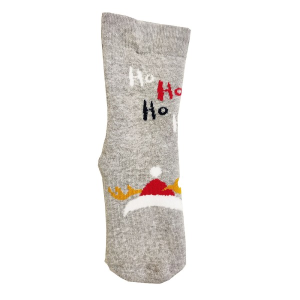 Παιδικές κάλτσες φροτέ "ho ho ho" γκρι