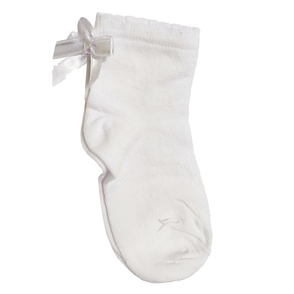 Βρεφικές κάλτσες με σατέν φιόγκο λευκές