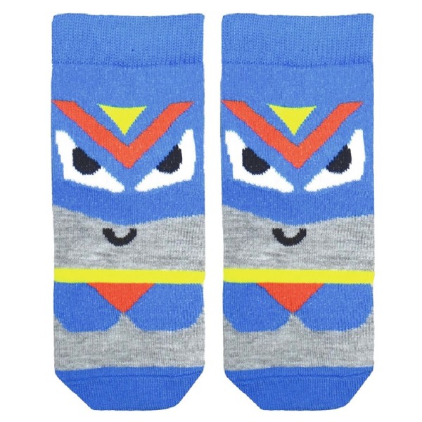 Παιδικές κάλτσες σχέδιο "super hero" γκρι-μπλε σκούρο