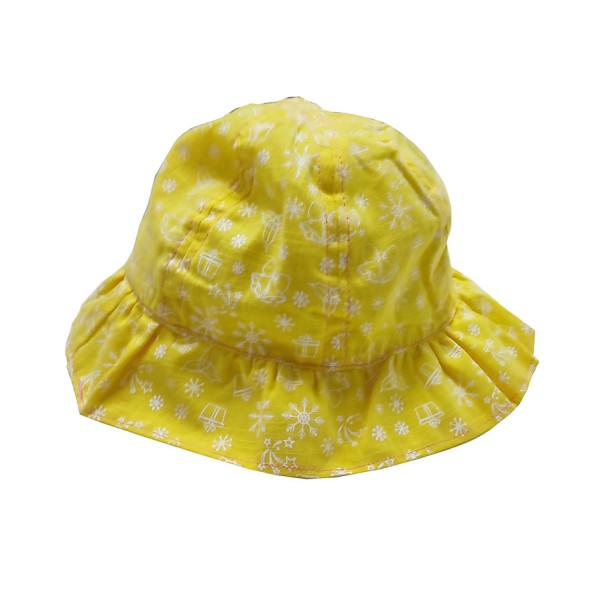 Παιδικό καπέλο bucket με διάφορα σχέδια κίτρινο-λευκό για κορίτσια (1-4 ετών)
