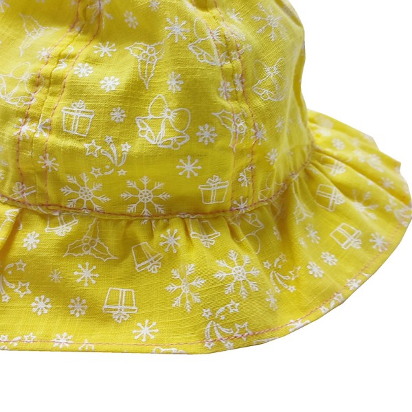 Παιδικό καπέλο bucket με διάφορα σχέδια κίτρινο-λευκό για κορίτσια (1-4 ετών)