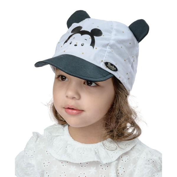 Καπέλο με αυτάκια μαύρο-λευκό 'KASANDRA' για κορίτσια