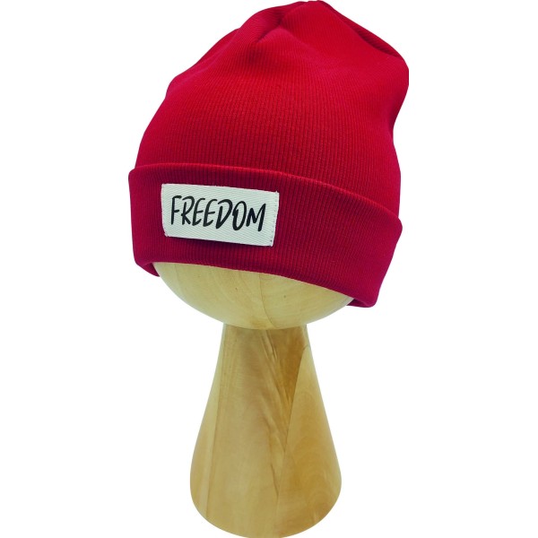 Παιδικό σκουφάκι με στάμπα κόκκινο "FREEDOM" για κορίτσια (2-6 ετών)