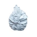 Βρεφικό σκουφάκι λουλουδάκι πουά λευκό για κορίτσια