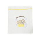 Βρεφική κουβέρτα αγκαλιάς πικέ "sweet dreams" κίτρινο με αρκουδάκι για κορίτσια 105x95εκ.