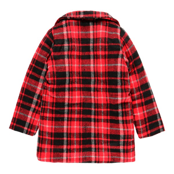 Παιδικό καρό παλτό μακρύ κόκκινο για κορίτσια Boboli 433213-9687 (8-14 ετών)