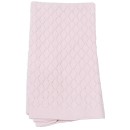 Βρεφική πλεκτή κουβέρτα αγκαλιάς με ρόμβους ροζ για κορίτσια (85x90 εκ.)