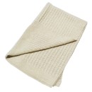 Βρεφική πλεκτή μπεζ κουβέρτα με πλεξούδες για κορίτσια (85x90 εκ.)