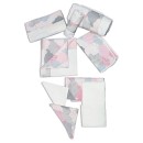Σετ προίκας μωρού ολοκληρωμένο πακέτο συννεφάκια λευκό-ροζ για κορίτσια (9τμχ)