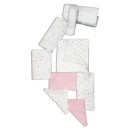 Σετ προίκας μωρού ολοκληρωμένο πακέτο αστεράκια λευκό-ροζ (9τμχ)