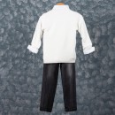 Παιδικό σετ μπλούζα με πουκάμισο και παντελόνι εκρού-γκρι (6-10 ετών)