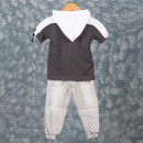 Παιδικό σετ t-shirt με κουκούλα και cargo παντελόνι σκούρο γκρι-γκρι (2-6 ετών)