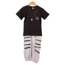 Παιδικό σετ t-shirt με αλυσίδα και παντελόνι φόρμας μαύρο-γκρι (6-10 ετών)