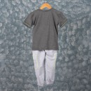 Παιδικό σετ t-shirt με παντελόνι φόρμας γκρι-ανοιχτό γκρι (6-10 ετών)