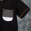Παιδικό σετ t-shirt με κουκούλα και cargo παντελόνι φόρμας σκούρο μαύρο-γκρι (6-10 ετών)