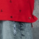 Παιδικό σετ t-shirt με τζιν βερμούδα κόκκινο-μπλε (5-9 ετών)